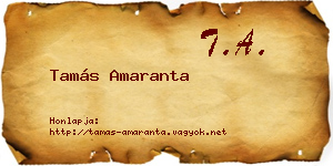 Tamás Amaranta névjegykártya